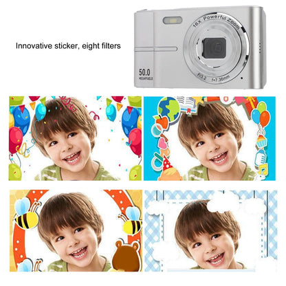 16X Zoom Digital Camera Lightweight FHD 1080P Camera Photo Shooting Super Clear Prevent Vibration 50MP 2.4in Screen for Travel